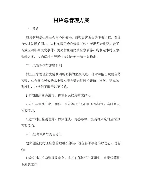 村应急管理方案