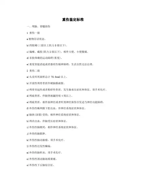 重伤鉴定标准