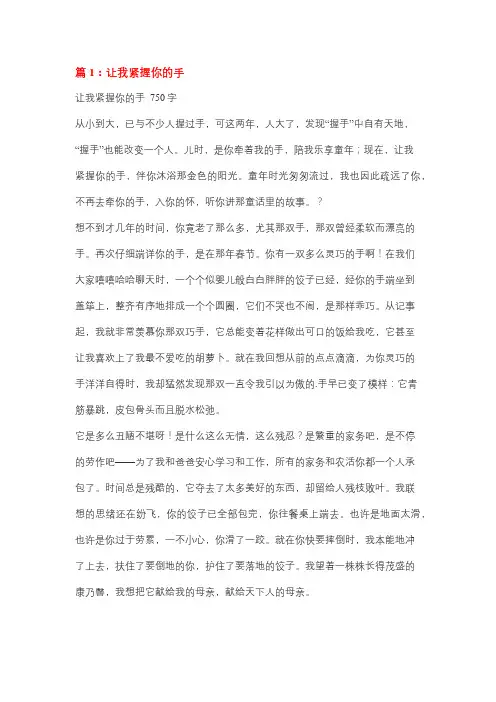 让我紧握你的手作文