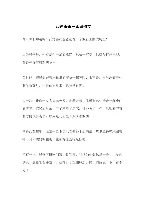 戏迷爸爸三年级作文