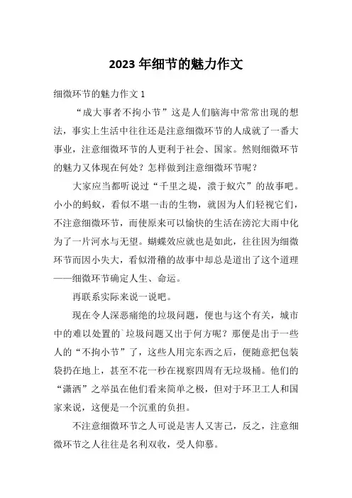 2023年细节的魅力作文