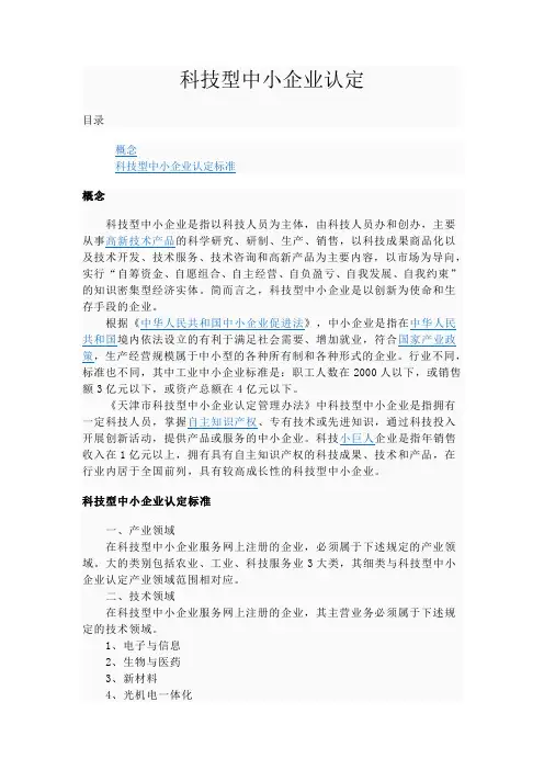 科技型中小企业认定