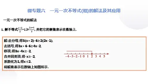 微专题六 一元一次不等式(组)的解法及其应用