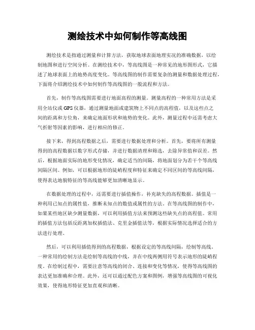 测绘技术中如何制作等高线图