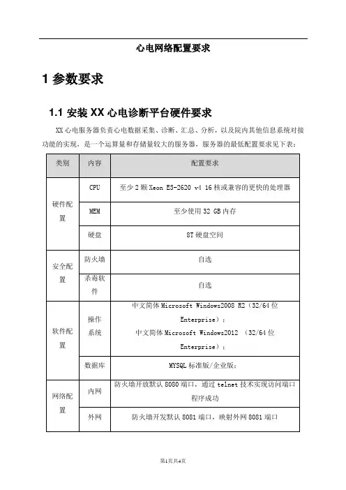 03心电网络配置要求