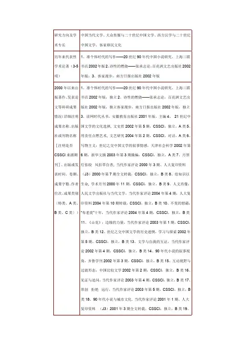 研究方向及学术专长