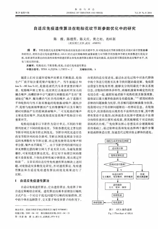 自适应免疫遗传算法在轮胎花纹节距参数优化中的研究