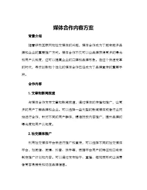 媒体合作内容方案