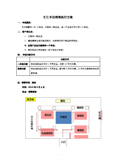 车位销售执行方案(1)