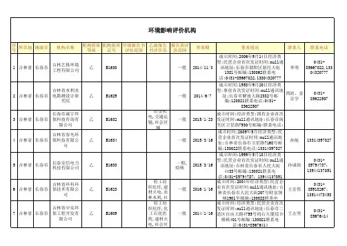 环境影响评价机构