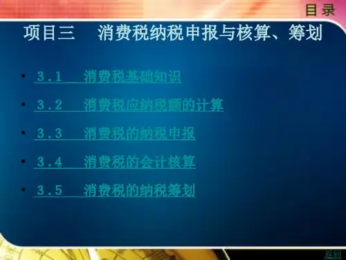 消费税纳税申报与核算筹划