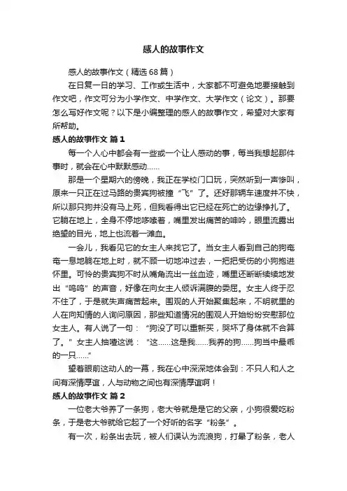 感人的故事作文（精选68篇）