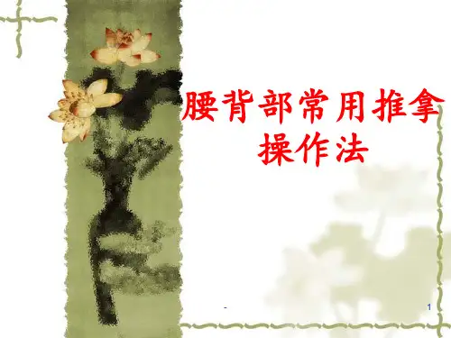 腰背部常用推拿操作法PPT课件