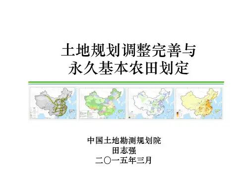 20150306土地利用总体规划调整完善与永久基本农田划定(田志强)
