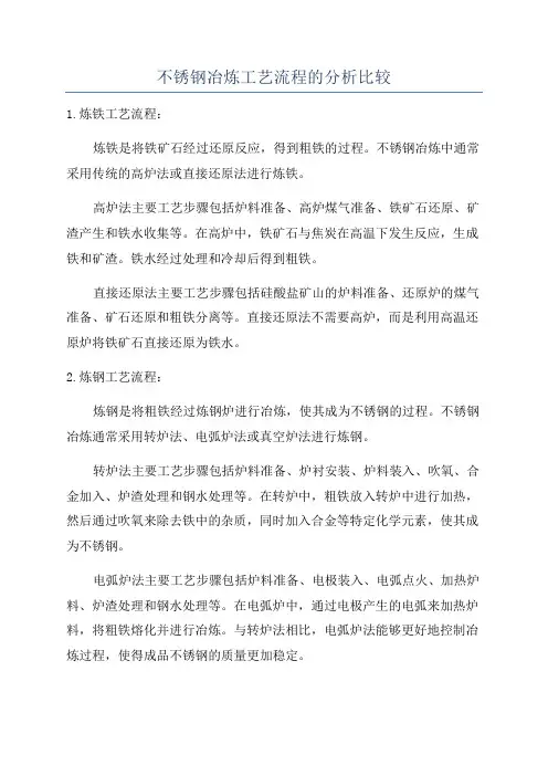 不锈钢冶炼工艺流程的分析比较