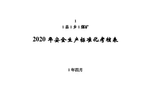 煤矿2020年安全生产标准化考核表