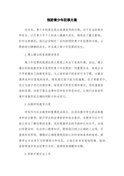 预防青少年犯罪方案