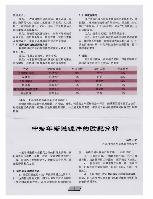 中老年渐进镜片的验配分析