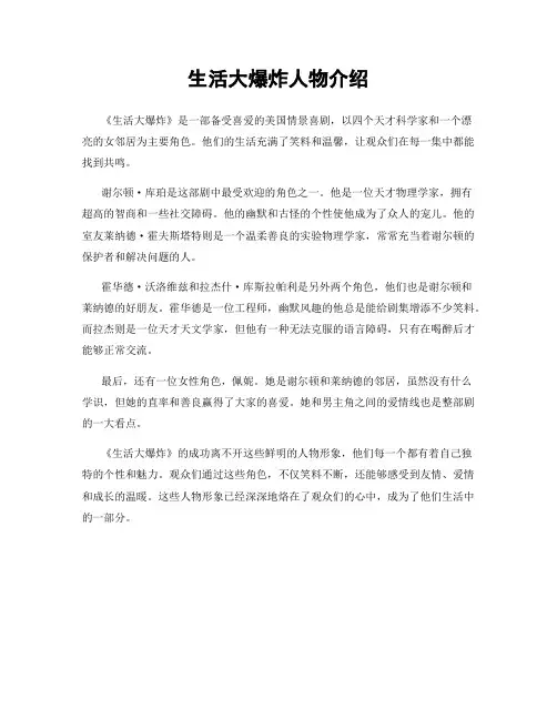 生活大爆炸人物介绍