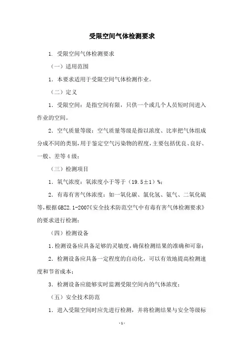 受限空间气体检测要求