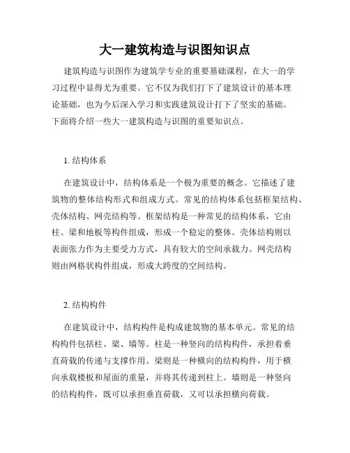 大一建筑构造与识图知识点
