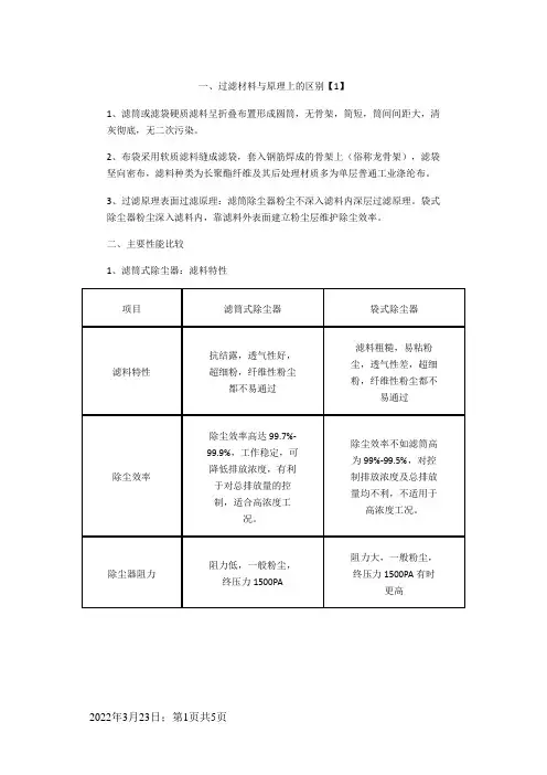 滤筒除尘器与布袋除尘器的区别