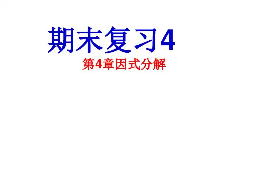 因式分解 北师大版数学八年级下册期末复习  