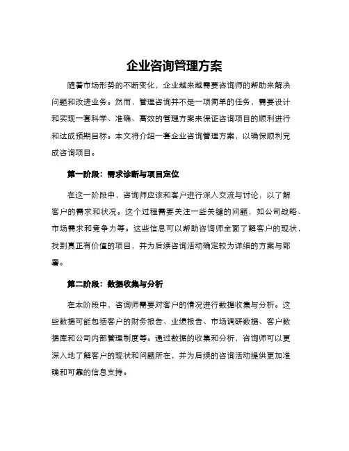企业咨询管理方案