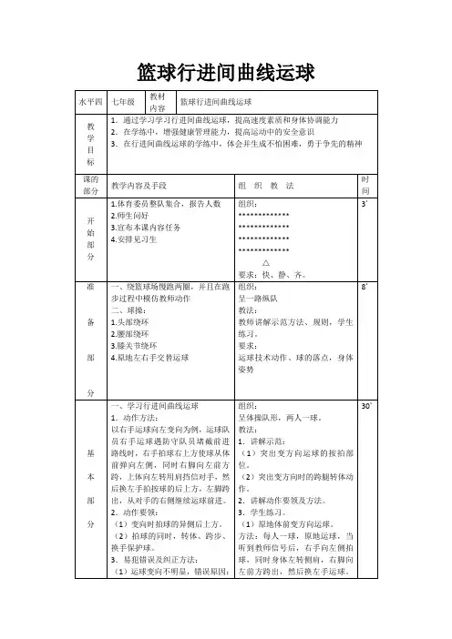 篮球行进间曲线运球 