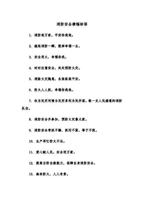 消防安全横幅标语（2篇）