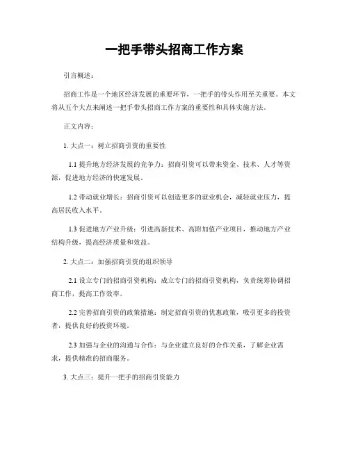 一把手带头招商工作方案 (2)