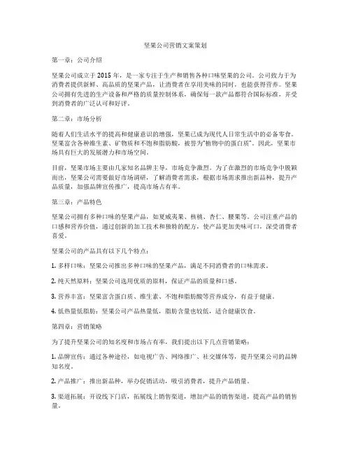坚果公司营销文案策划