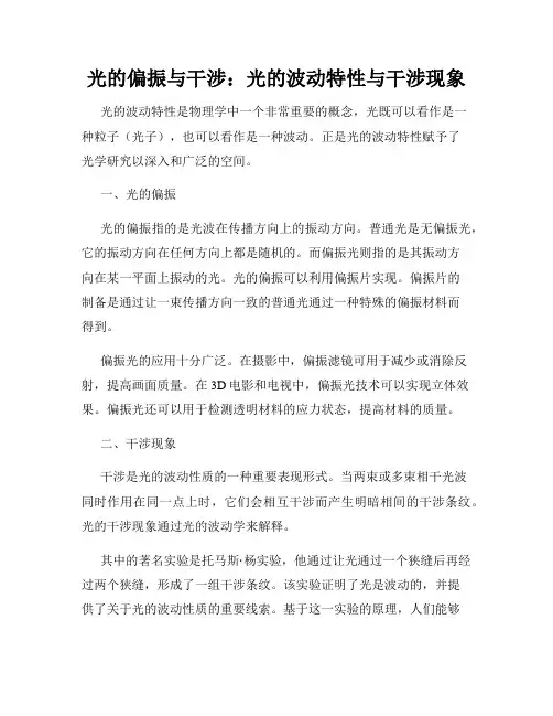 光的偏振与干涉：光的波动特性与干涉现象