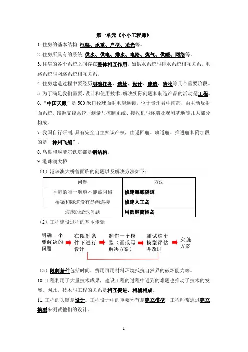 2024新教科版科学六年级下册复习资料 最新版