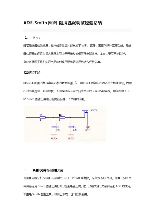 ADS-Smith圆图 阻抗匹配调试