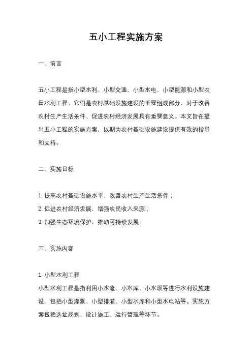 五小工程实施方案