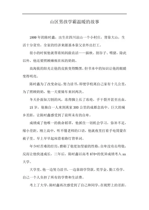 山区男孩学霸温暖的故事