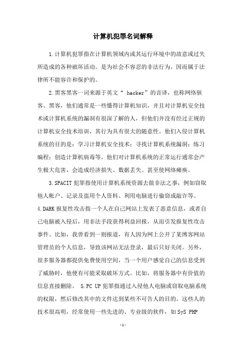 计算机犯罪名词解释