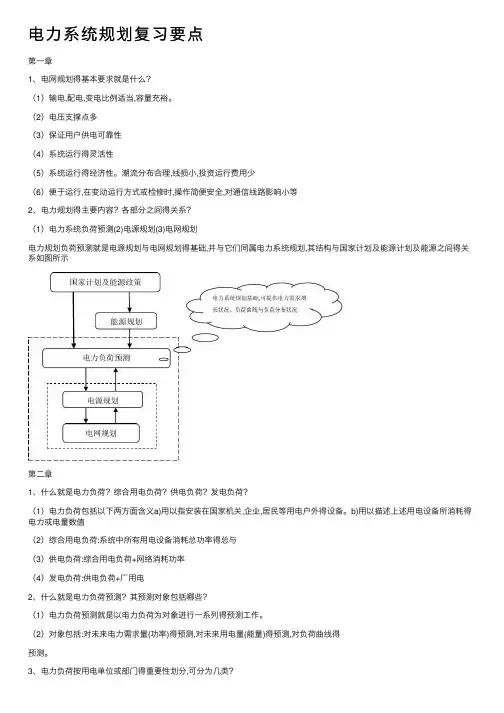 电力系统规划复习要点