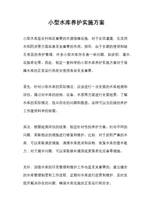 小型水库养护实施方案