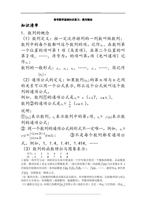 高二数学：数列(讲义)