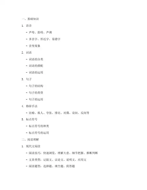 高考试卷语文知识树