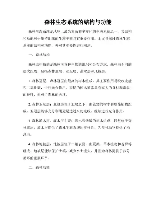 森林生态系统的结构与功能