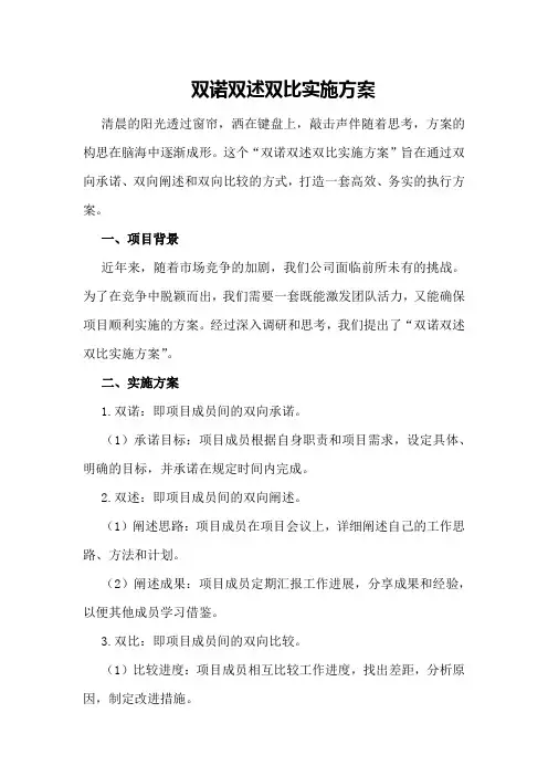 双诺双述双比实施方案