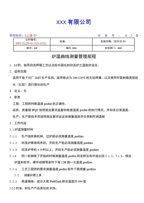 炉温曲线测量管理规程