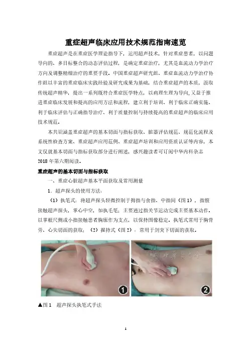 重症超声临床应用技术规范指南速览