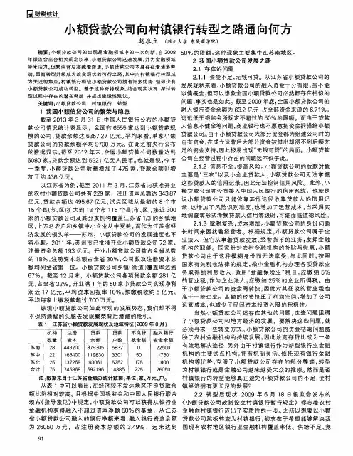 小额贷款公司向村镇银行转型之路通向何方