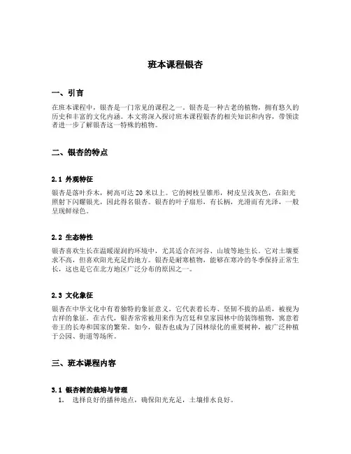 班本课程银杏
