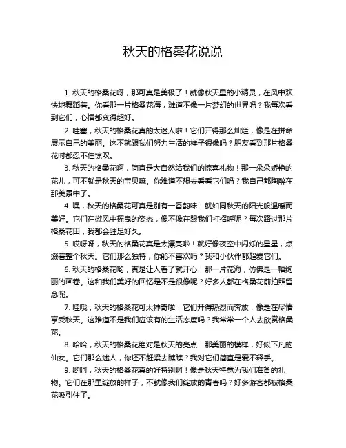 秋天的格桑花说说