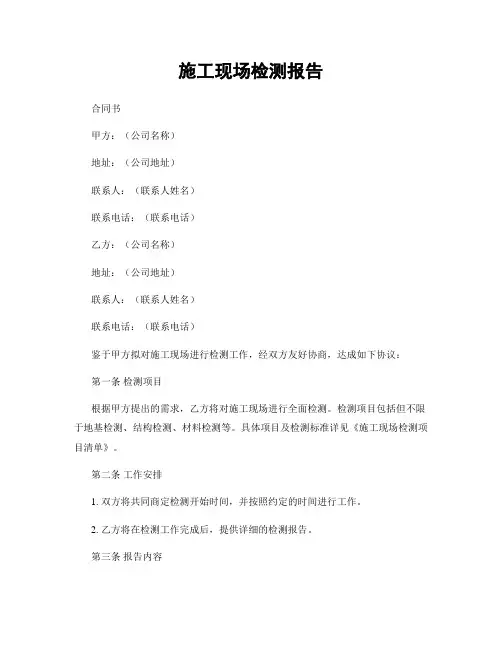 施工现场检测报告